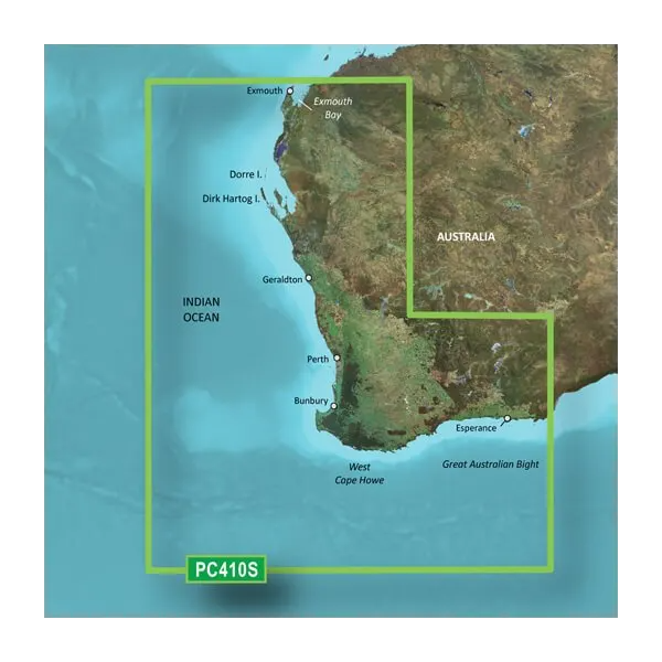 Garmin VPC410S BlueChart g3 Vision coastal map card for Esperance to Exmouth Bay on microSD/SD