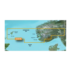 Garmin Norway Lista to Sognefjorden BlueChart g3 map card HXEU051R microSD/SD