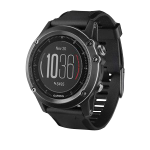 Garmin Fenix 3 HR smart watch with sapphire lens, black strap and silver bezel
