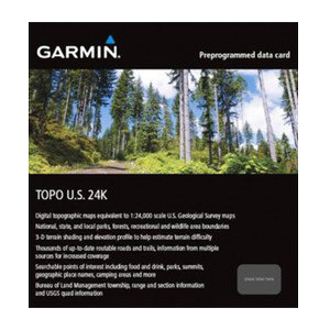 Garmin TOPO U.S. 24K South Central microSD card packaging with Garmin logo and forest scene