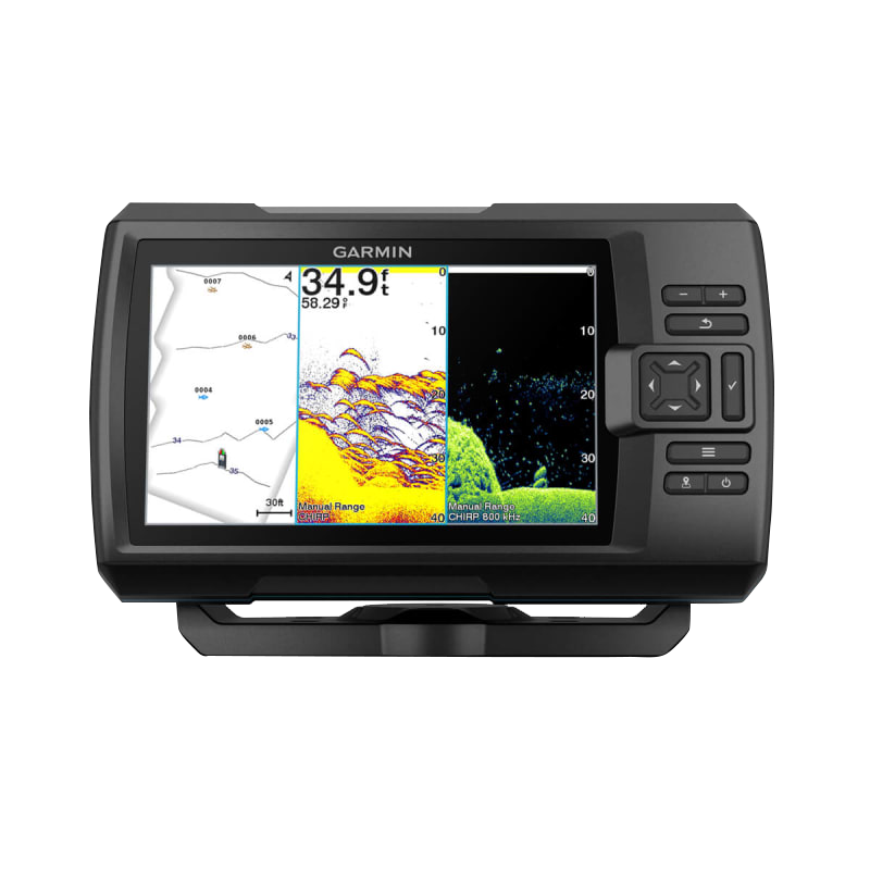 Garmin STRIKER Vivid 7cv fish finder with GT20-TM transducer, black housing