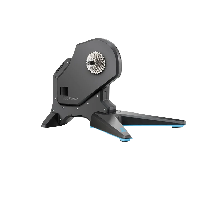 Garmin Tacx Flux 2 smart trainer with blue accents