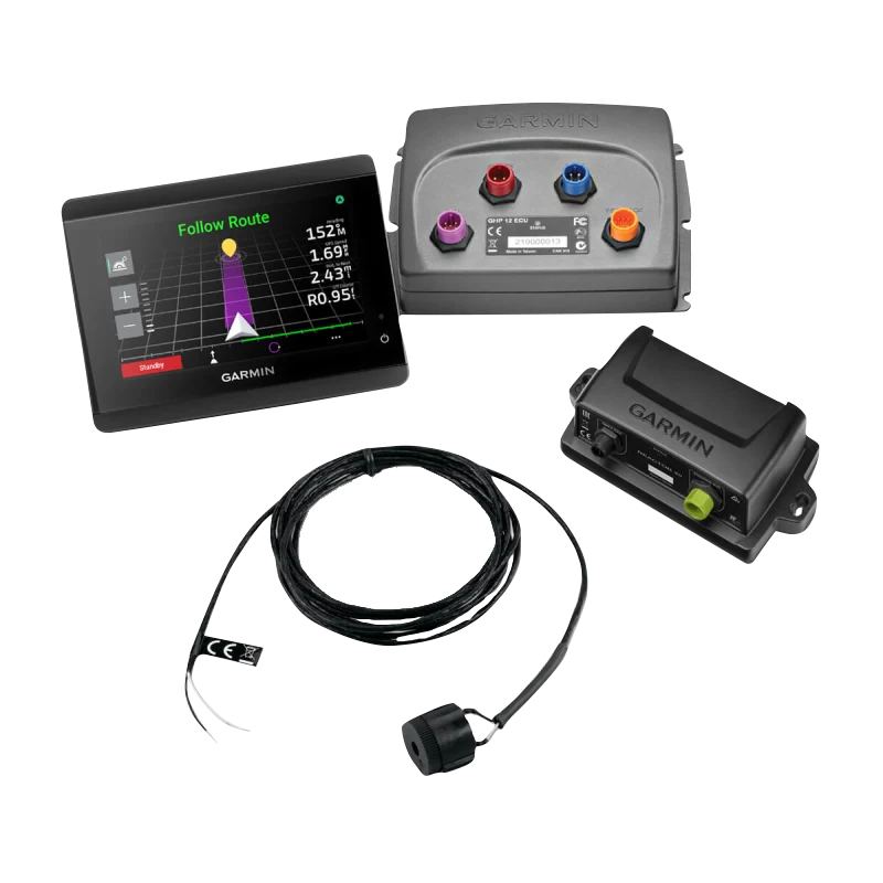 Garmin Reactor 40 autopilot corepack with GHC 50 instrument; display, solenoid corepack, control box, and wiring.