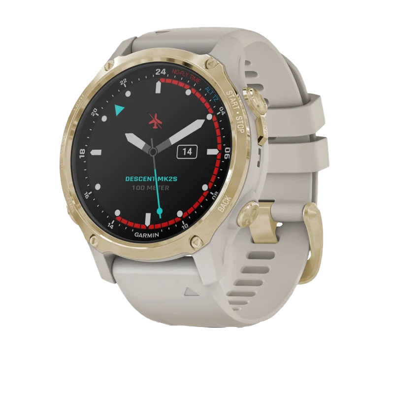 Garmin Descent Mk2S Light Gold with Light Sand Silicone Band (Garmin Certified Refurbished) by Garmin