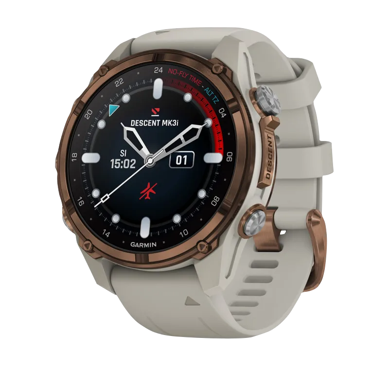 Garmin Descent Mk3i, 43 mm Bronze PVD Titanium with French Gray Silicone Band (010-02753-13) by Garmin