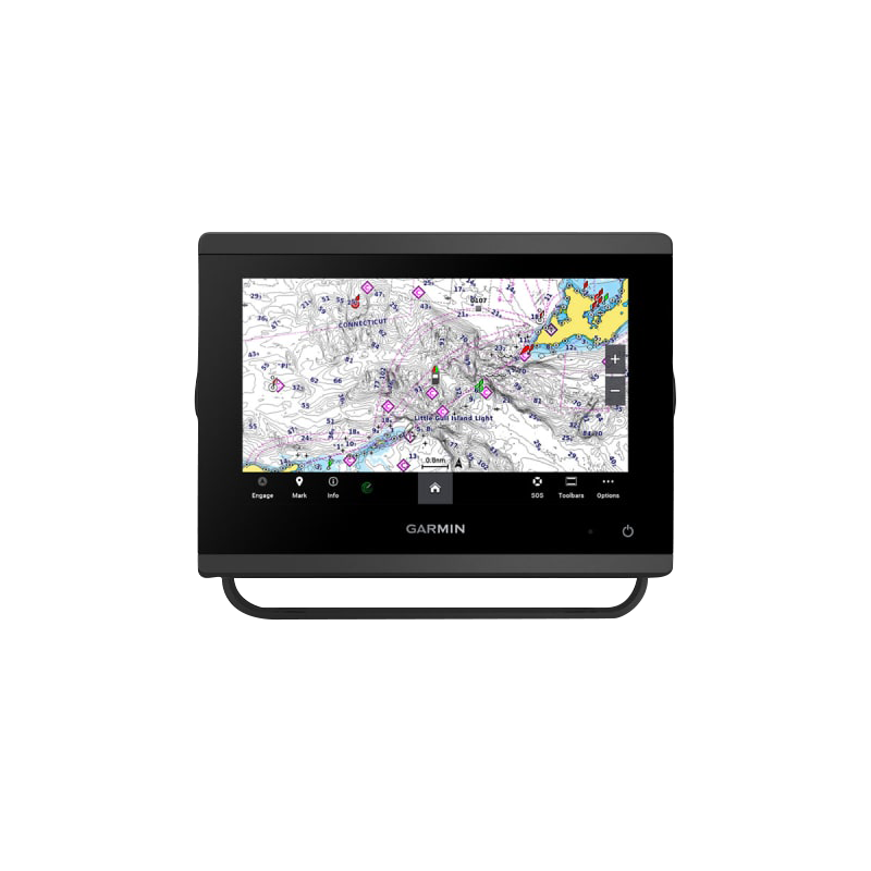 Garmin GPSMAP 723xsv marine chartplotter with SideVü/ClearVü sonar, black bezel.