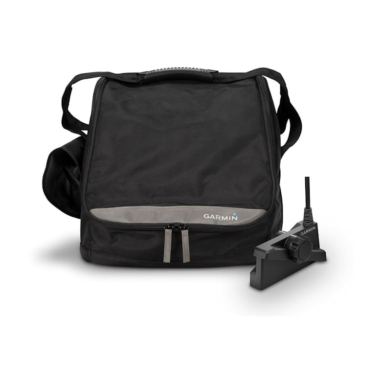 Garmin LiveScope Plus Ice Fishing Kit with carry bag and transducer mount