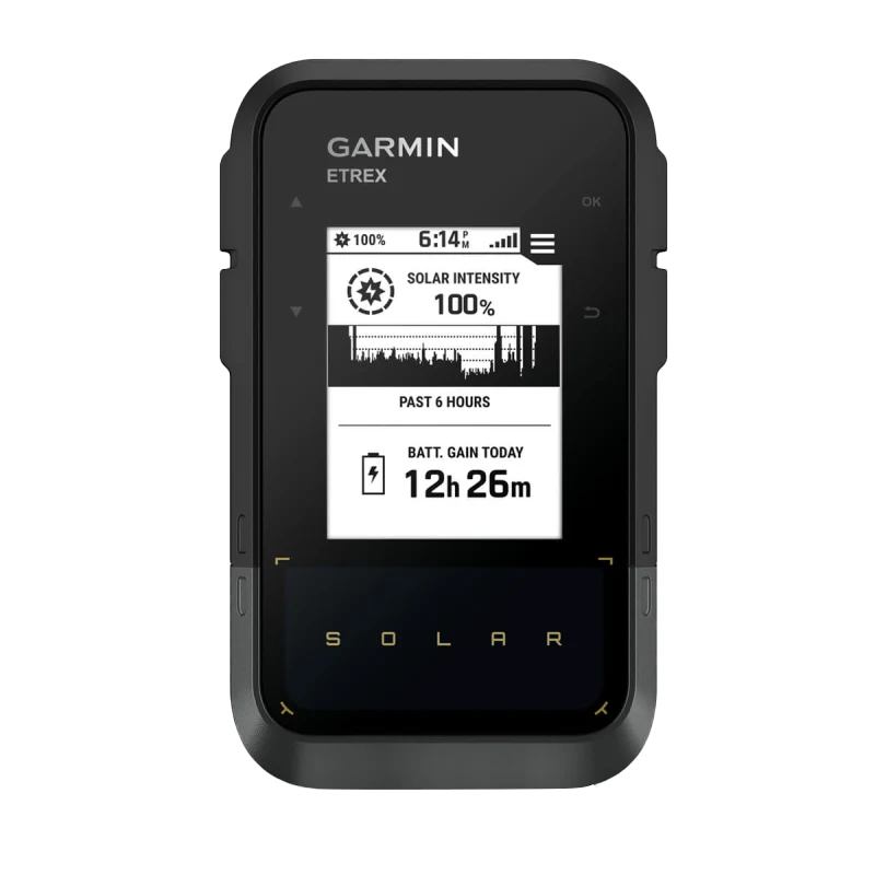 Garmin eTrex Solar Powered GPS handheld navigator, black rugged design
