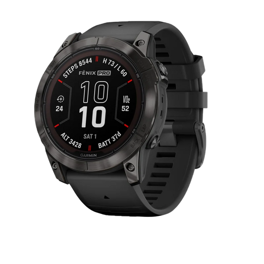 Garmin Fenix 7X Pro Sapphire Solar, Carbon Gray Titanium w/ Black Band (010-02778-10) by Garmin