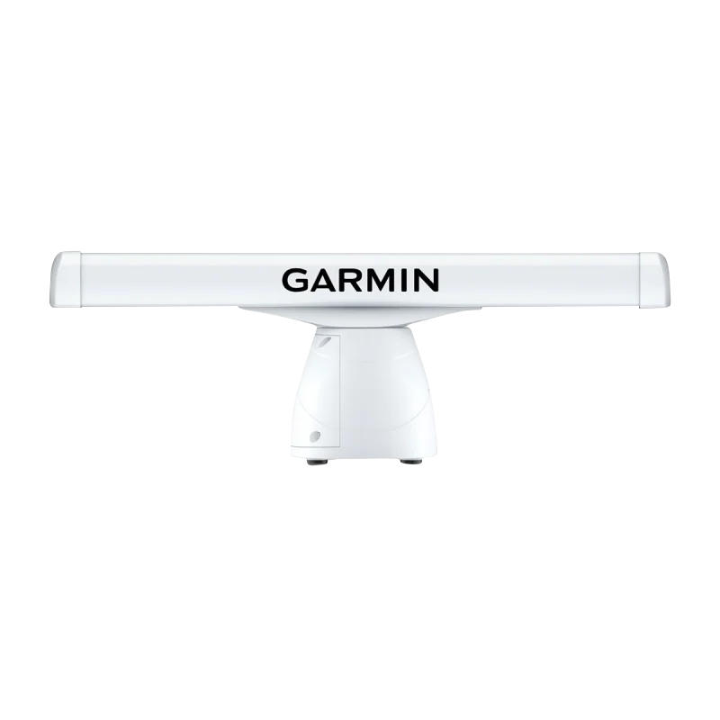 Garmin GMR 434/436 xHD3 open-array radar on white pedestal