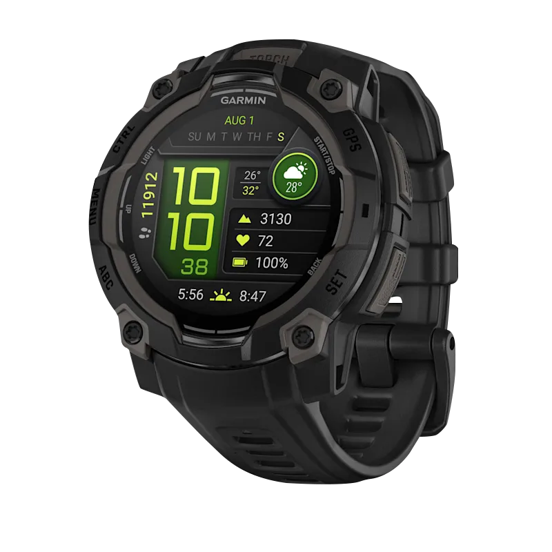 Garmin Instinct 3 AMOLED GPS smartwatch, 45mm, black bezel with black band