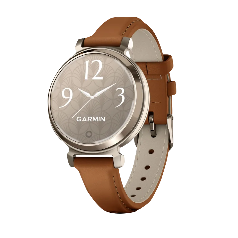 Garmin Lily 2 Classic, Cream Gold with Tan Leather Band (Garmin Certified Refurbished) by Garmin
