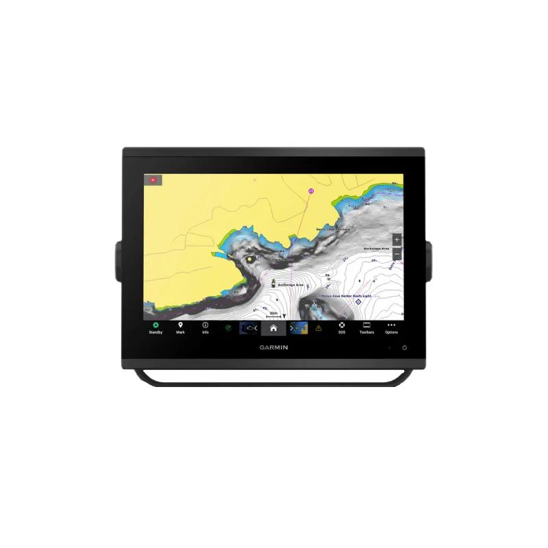 Garmin GPSMAP 1223xsv marine chartplotter with SideVü, ClearVü and CHIRP sonar on a black bezel