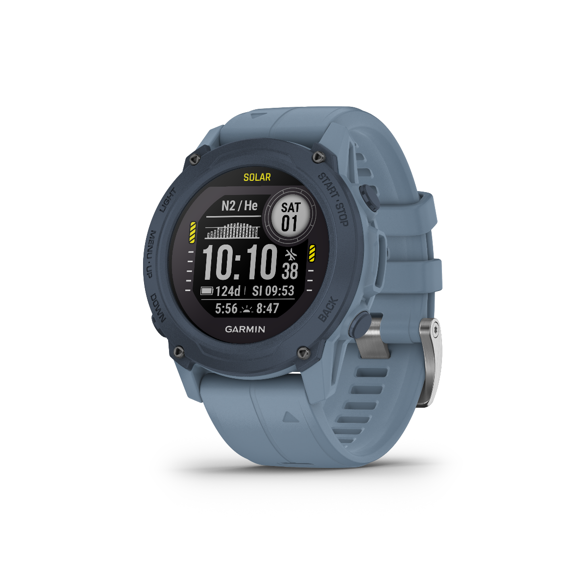 Garmin Descent G1 Solar marine smartwatch in hurricane blue for divers, dive computer