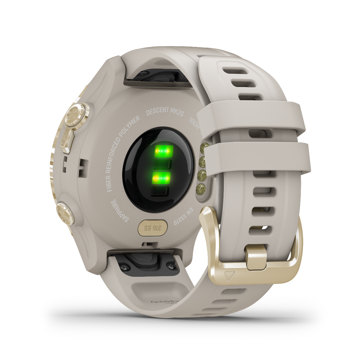 Garmin Descent Mk2S, Light Gold with Light Sand Silicone Band, Marine Smartwatch for Divers (010-02403-00) by Garmin