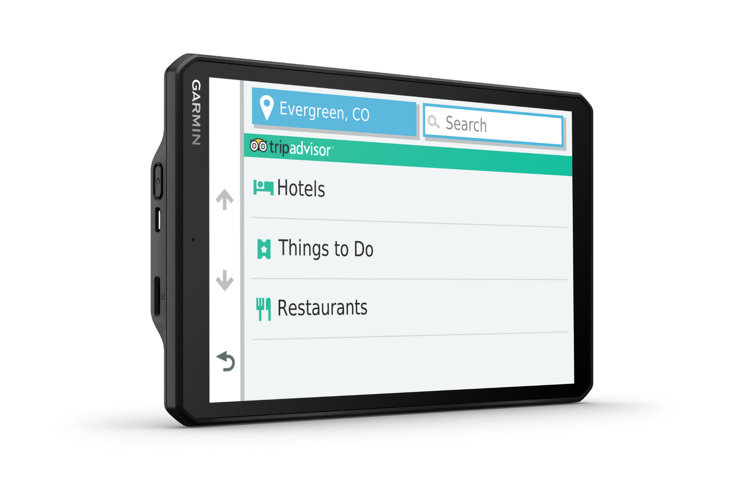 Dezl OTR800 trucking GPS navigator by Garmin with 8-inch display; black plastic body, model 010-02314-00