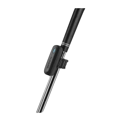 Garmin TruSwing golf training aid sensor attached to a black device on a silver golf club shaft
