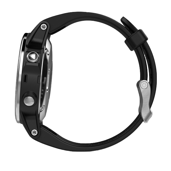 Garmin Fenix 5S GPS smartwatch, silver case with black band, Garmin Certified Refurbished