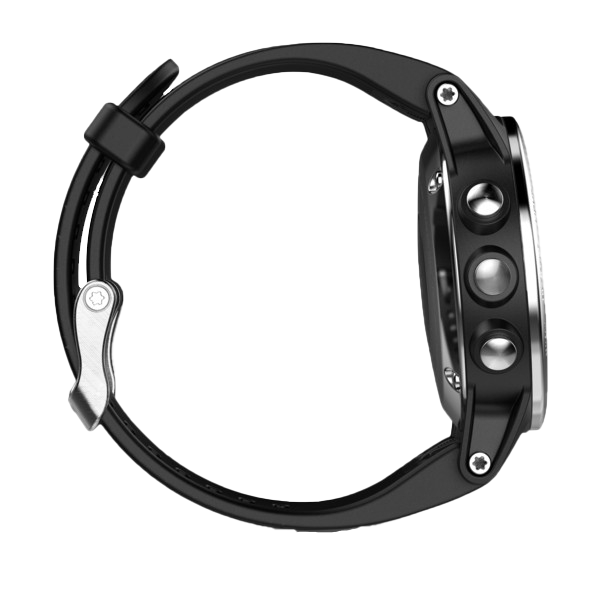 Garmin Fenix 5S GPS smartwatch, silver case with black band, certified refurbished