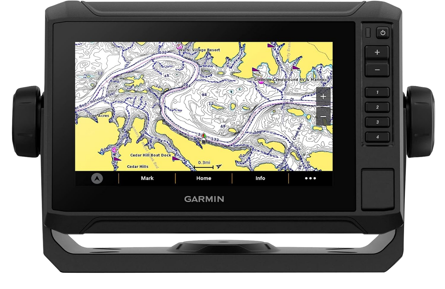 Garmin ECHOMAP UHD2 72sv chartplotter, 7-inch touchscreen, black marine GPS with Worldwide Basemap, without transducer