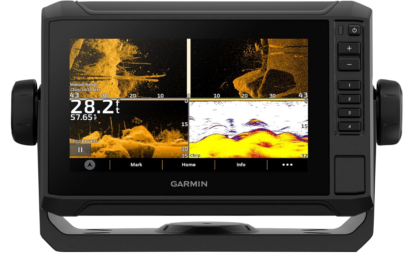 Garmin ECHOMAP UHD2 72sv chartplotter with GT54 transducer, black, 7-inch touchscreen