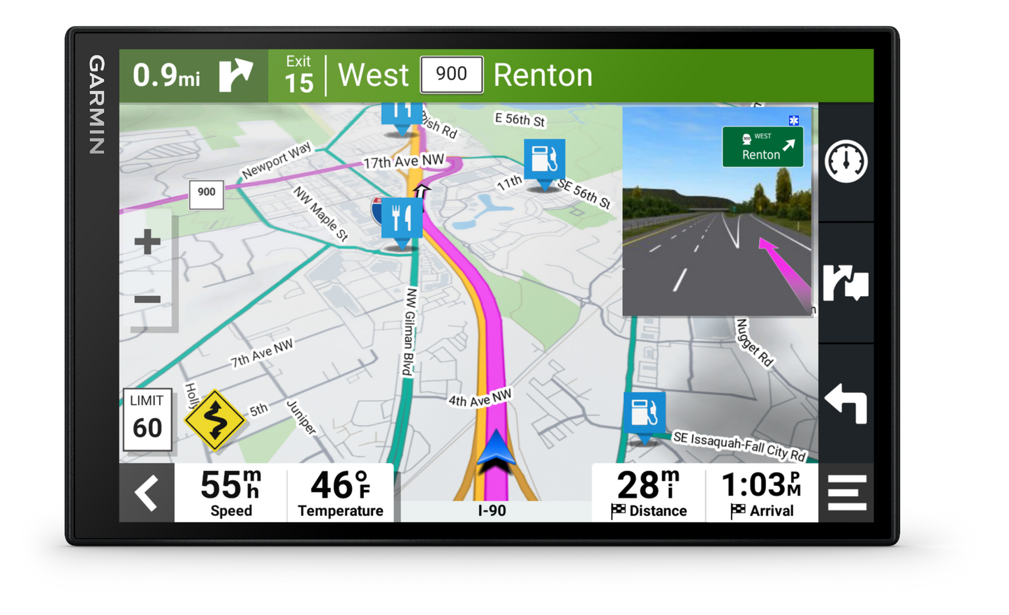 Garmin DriveSmart 86 GPS navigator with an 8-inch display, black bezel