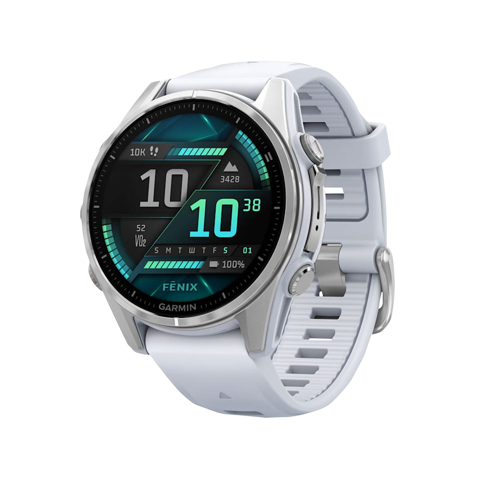 Garmin Fenix 8, AMOLED 43mm, Silver with Whitestone Silicone Band (010-02903-00) by Garmin