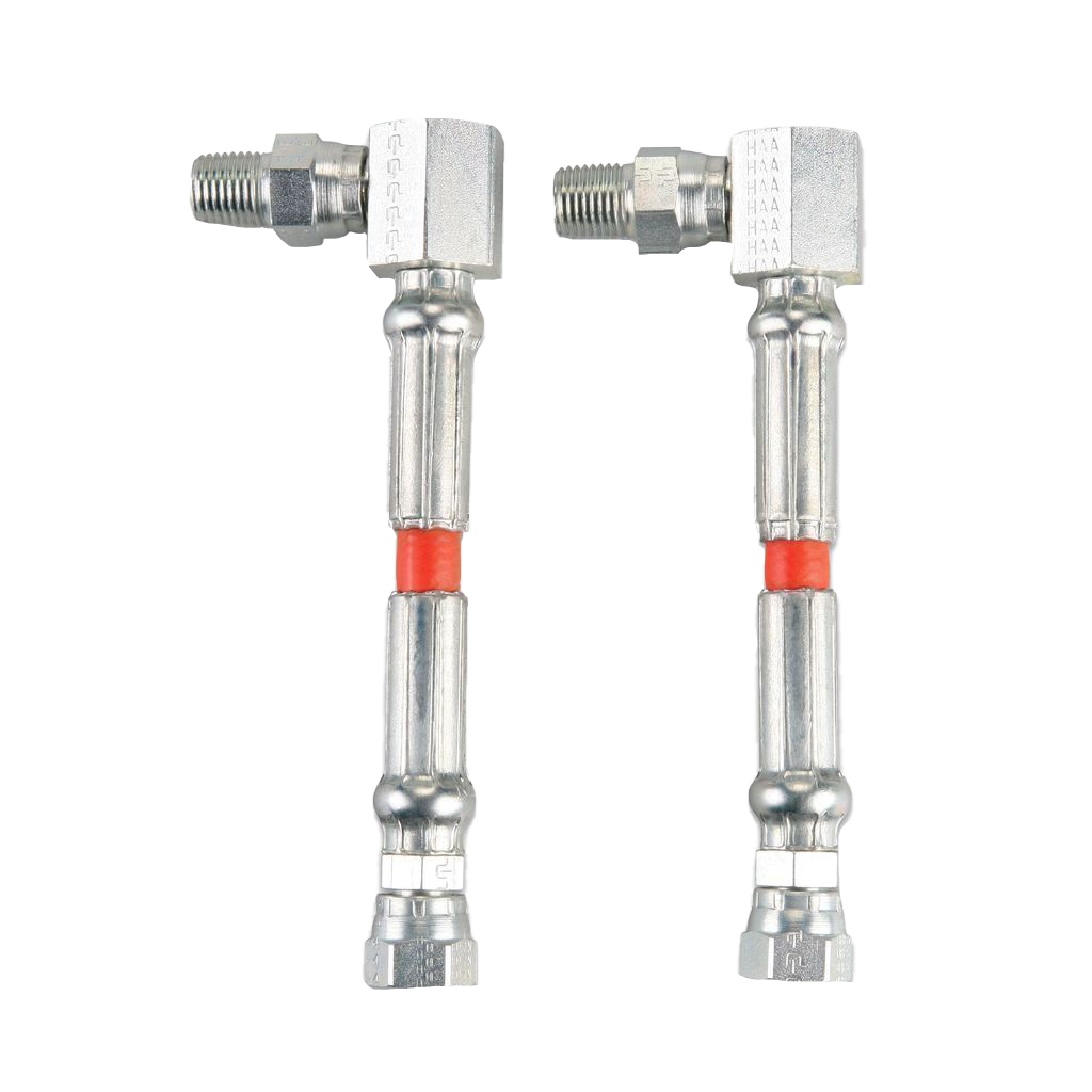 Garmin isolation hose kit: two metal hoses with red insulation and L-shaped fittings.
