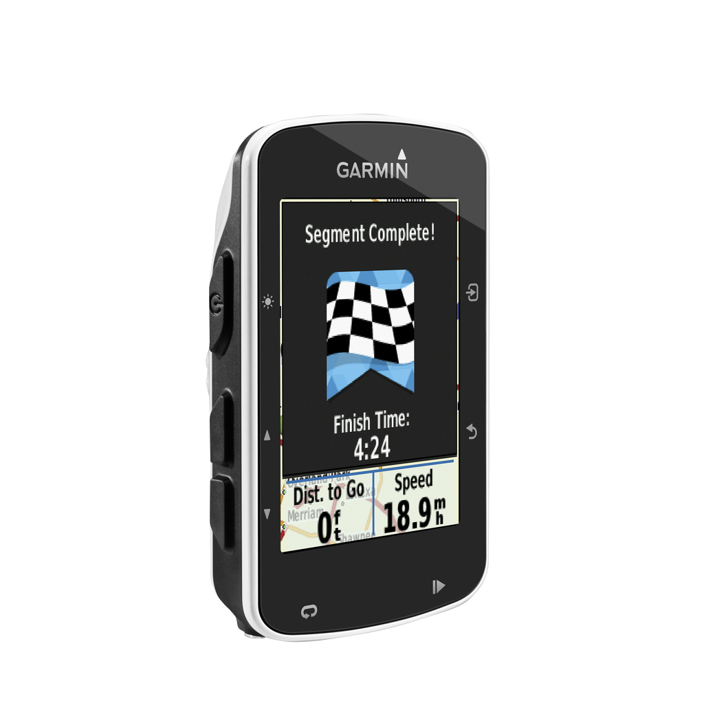Garmin Edge 520 bicycle computer, black with silver bezel and Garmin logo