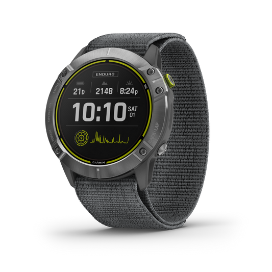 Garmin Enduro, Steel with Gray UltraFit Nylon Strap, Ultraperformance GPS Smartwatch (Garmin Certified Refurbished) by Garmin