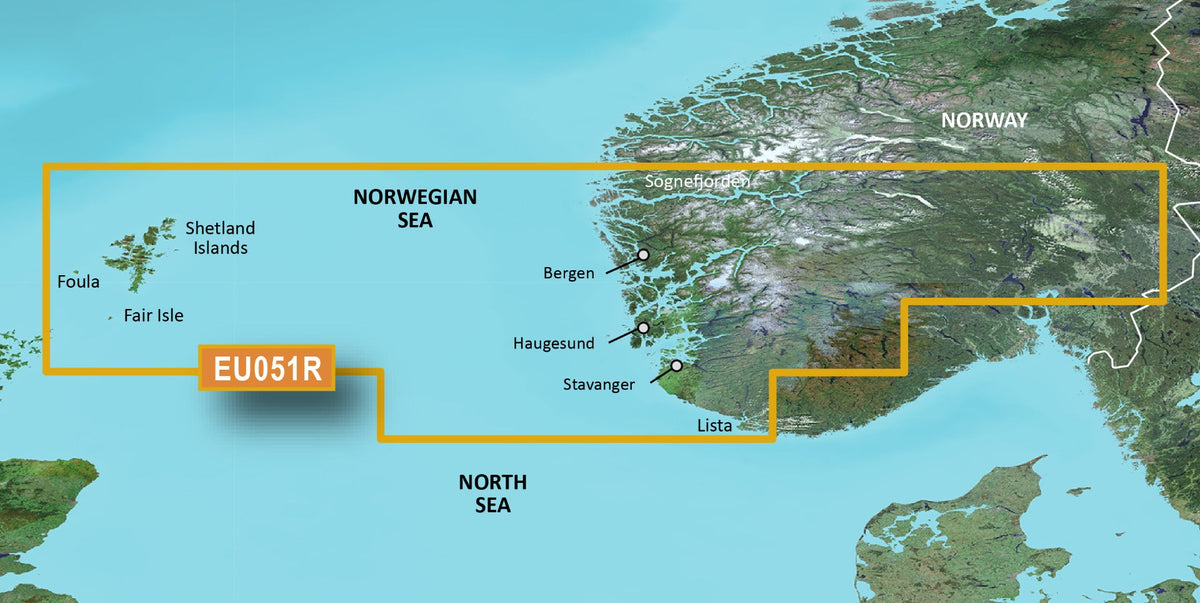 Garmin BlueChart g3 map card for Norway Lista to Sognefjorden, microSD/SD HXEU051R