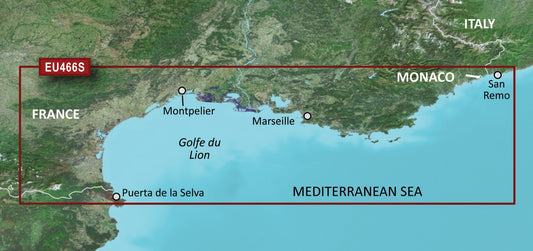 Garmin Golfe Du Lion, France to San Remo, Italy Charts BlueChart g3 Vision | VEU466S | microSD/SD by Garmin