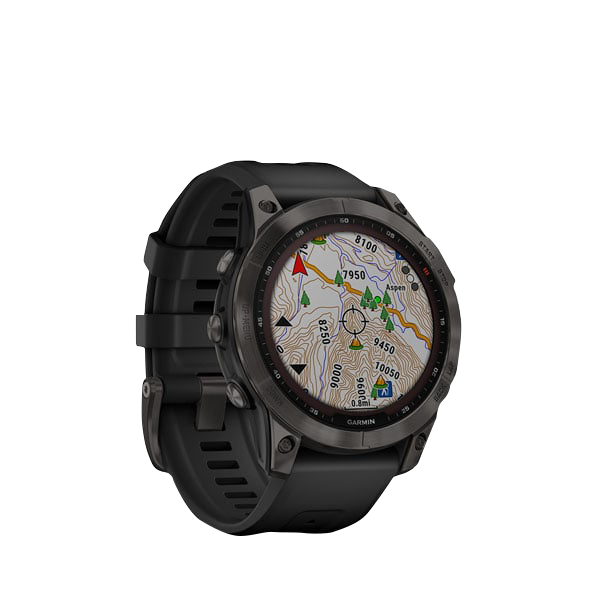 Garmin Fenix 7 Sapphire Solar, Carbon Gray Titanium w/ Black Band (Garmin Certified Refurbished) by Garmin