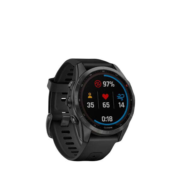 Garmin Fenix 7S Solar smartwatch, slate gray with black band, certified refurbished