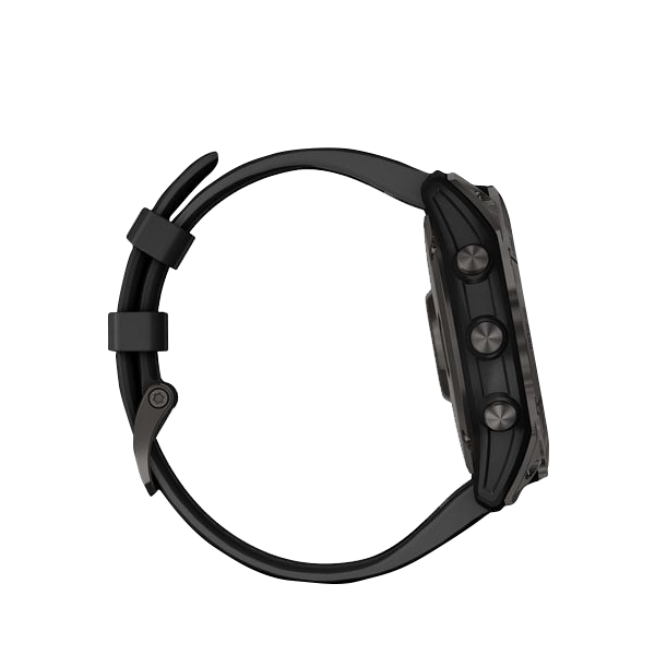 Garmin Fenix 7X Sapphire Solar smartwatch, Carbon Gray Titanium with Black Band, certified refurbished