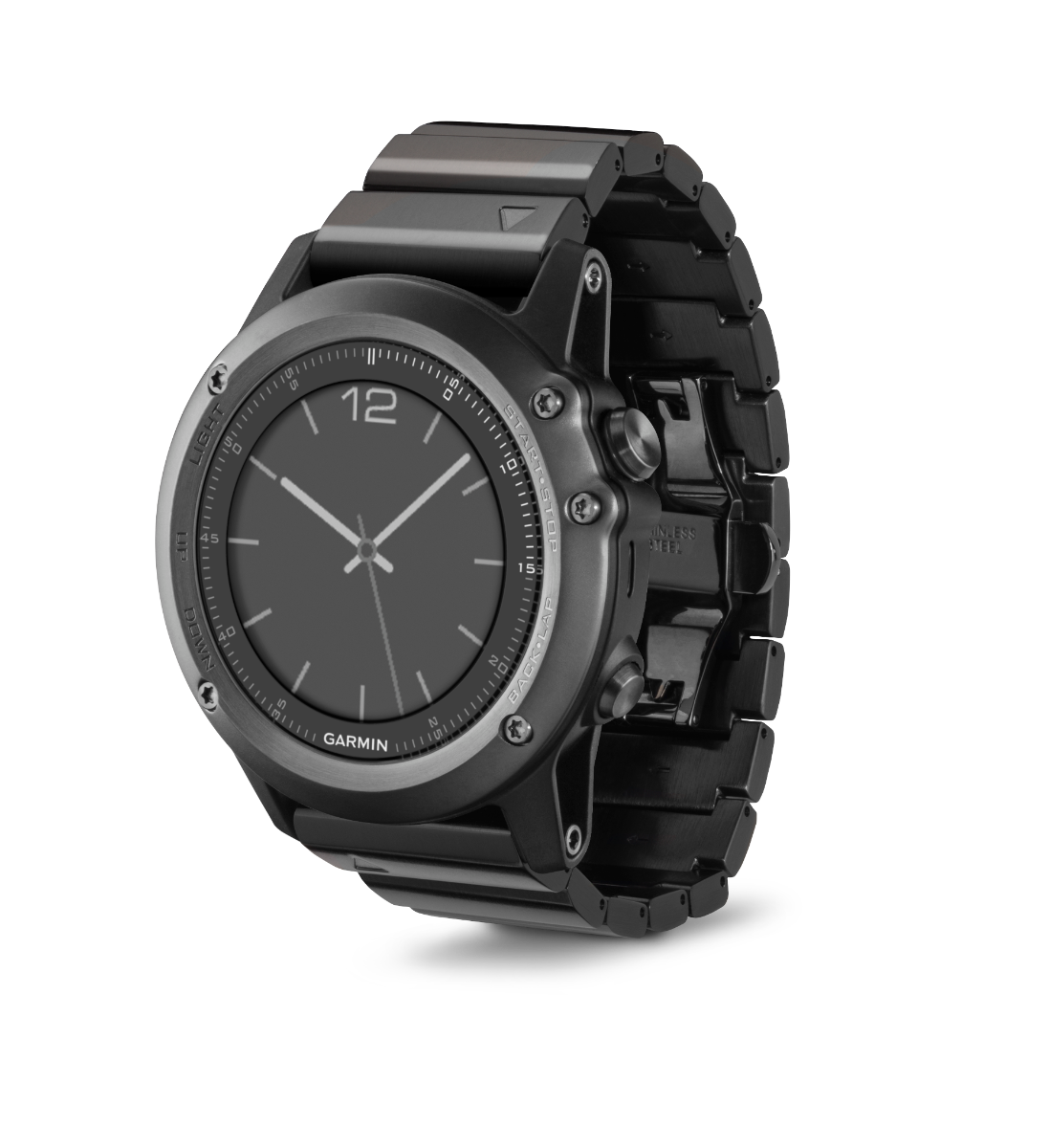 Garmin Fenix 3 Sapphire smartwatch with metal band in dark steel finish