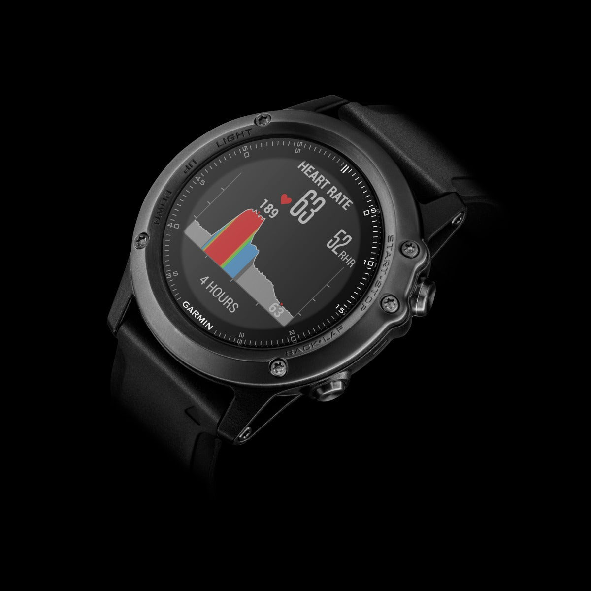 Garmin Fenix 3 HR smart watch with sapphire lens in black