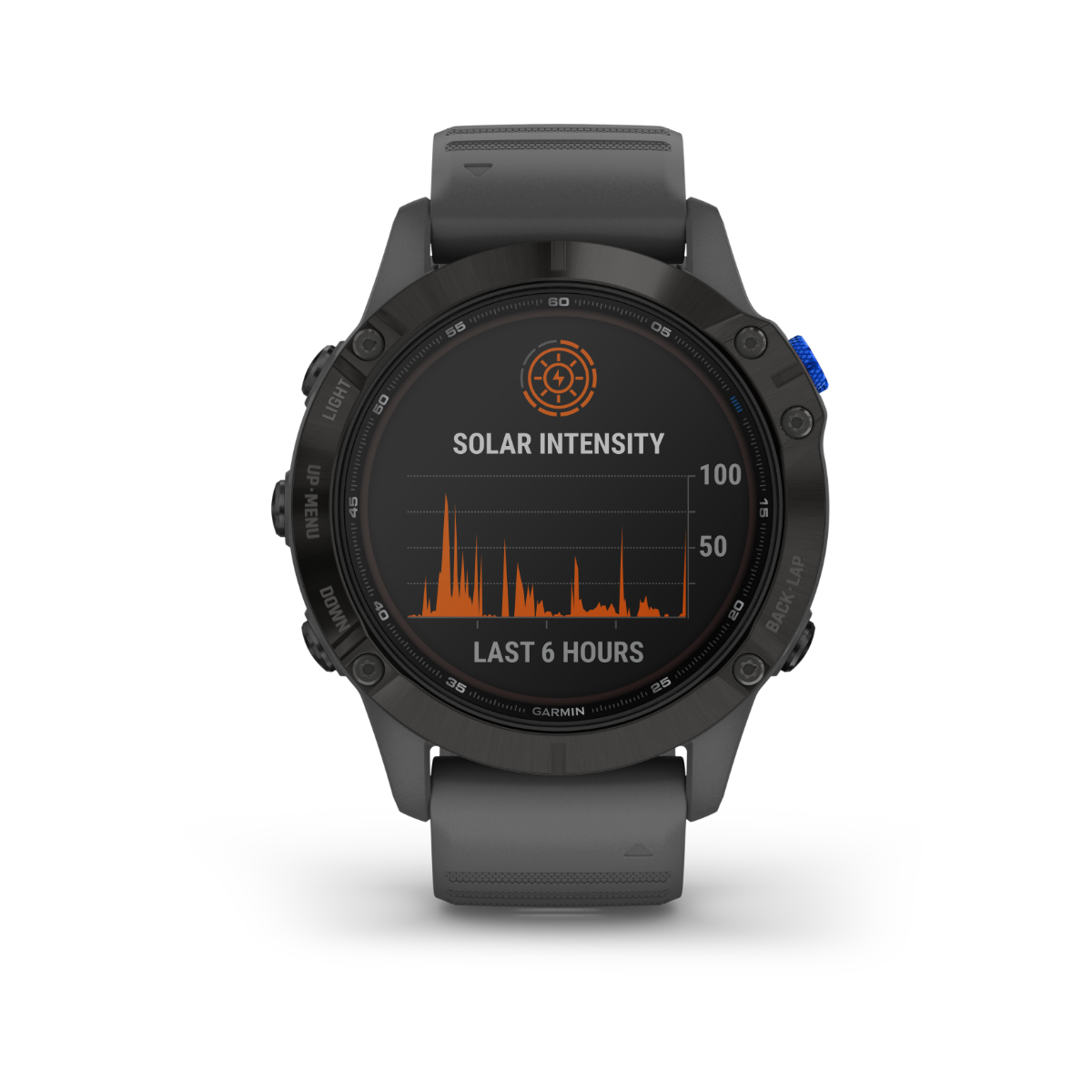 Gamin Fenix 6 Pro Solar, Black with Gray Band, GPS Smartwatch (Garmin Certified Refurbished) by Garmin