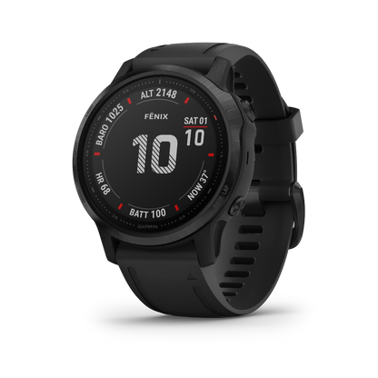 Garmin Fenix 6S Pro, Black Bezel with Black Band, GPS Smartwatch (Garmin Certified Refurbished) by Garmin