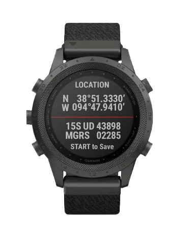 Garmin MARQ Commander smartwatch, men's luxury GPS, refurbished, black textured band