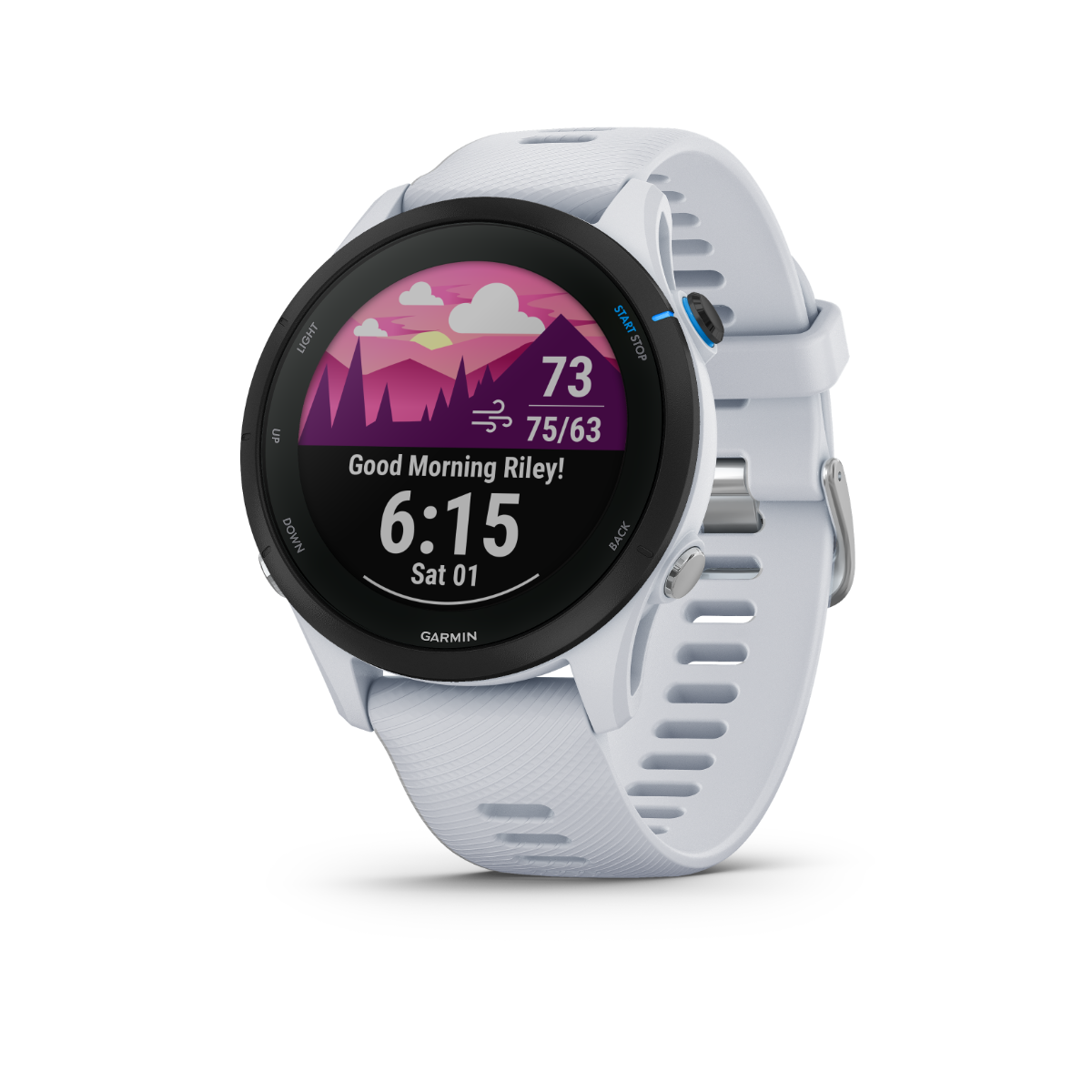 Garmin Forerunner 255 Music, Whitestone, Premium Fitness GPS Smartwatch for Runners (010-02641-21) by Garmin