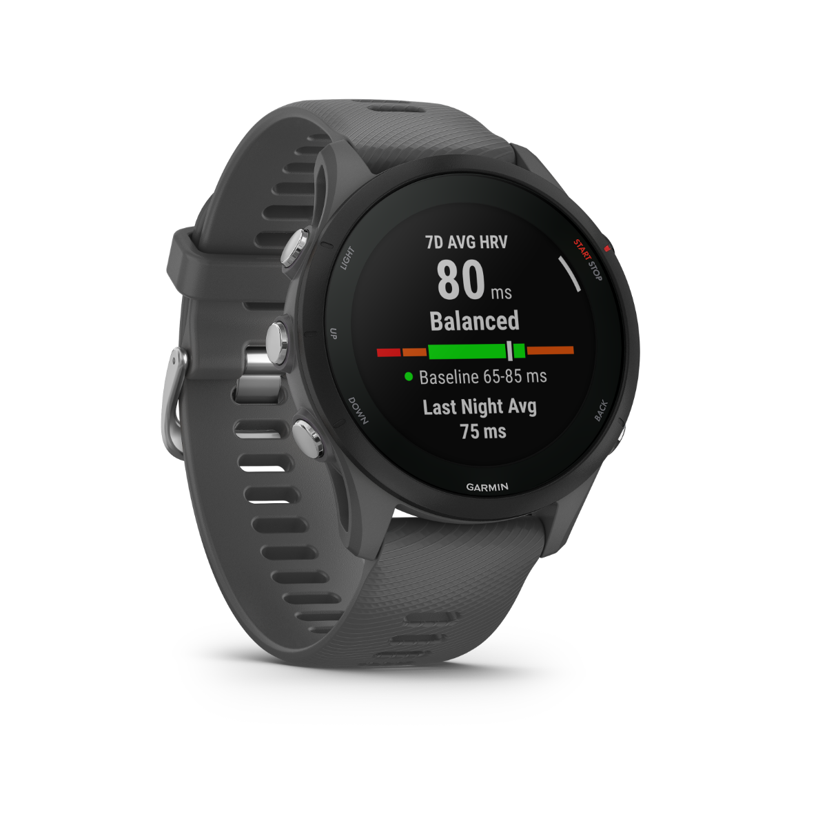 Garmin Forerunner 255 smartwatch, slate gray, certified refurbished