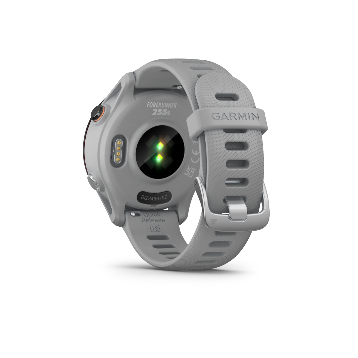 Garmin Forerunner 255S GPS smartwatch with powder gray strap