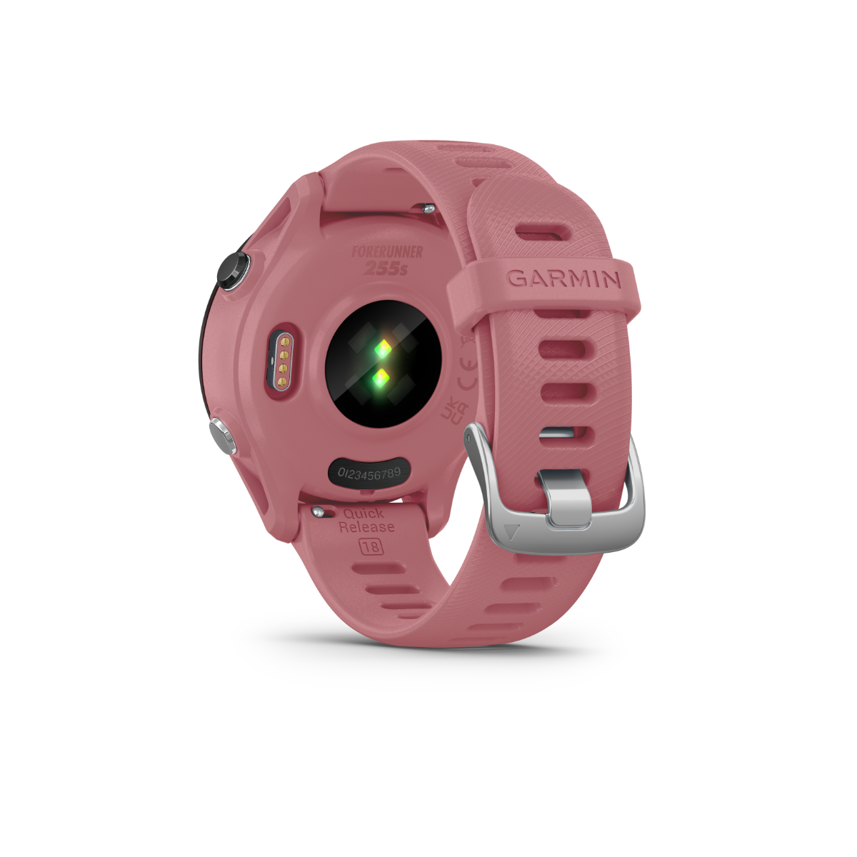 Garmin Forerunner 255S smartwatch with light pink silicone band