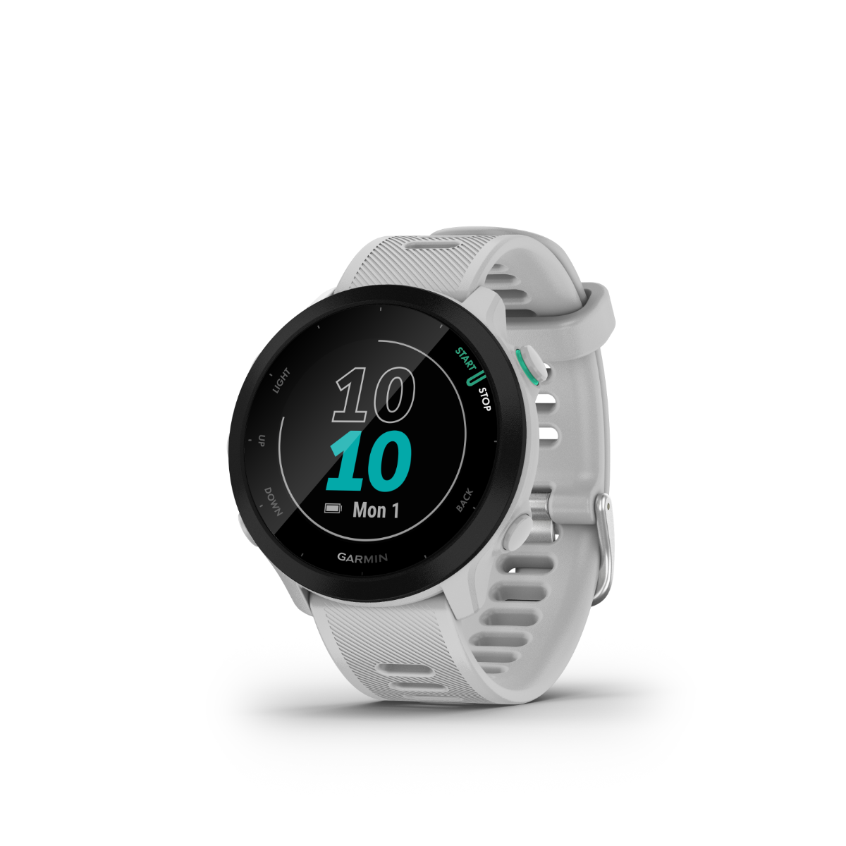 Garmin Forerunner 55 white GPS fitness smartwatch with silicone strap