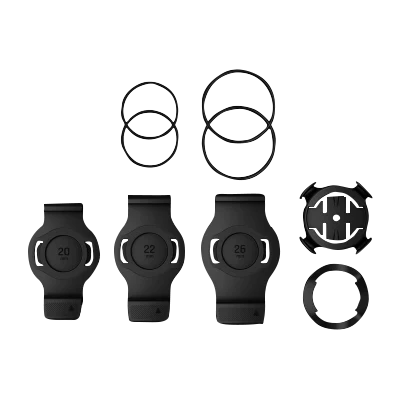 Garmin QuickFit Quarter-turn Bike Mount kit in black with multiple mounting adapters and rings