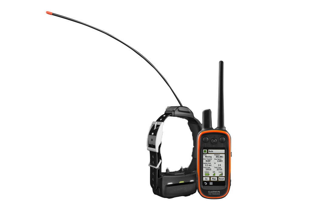 Garmin Alpha 100 handheld and TT15 dog collar bundle; orange-trim handheld with black collar (010-01041-50)