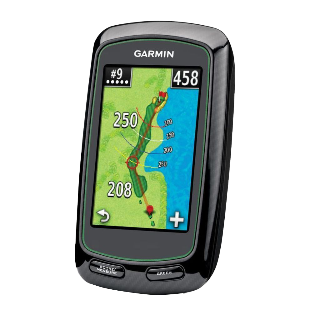 Garmin Approach G6 handheld golf GPS & rangefinder, black with green trim, Garmin Certified Refurbished.