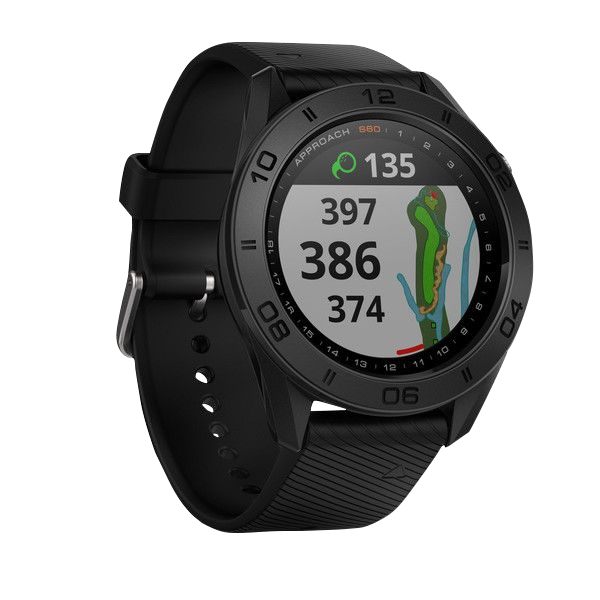 Garmin Approach S60 black golf GPS smartwatch with round bezel