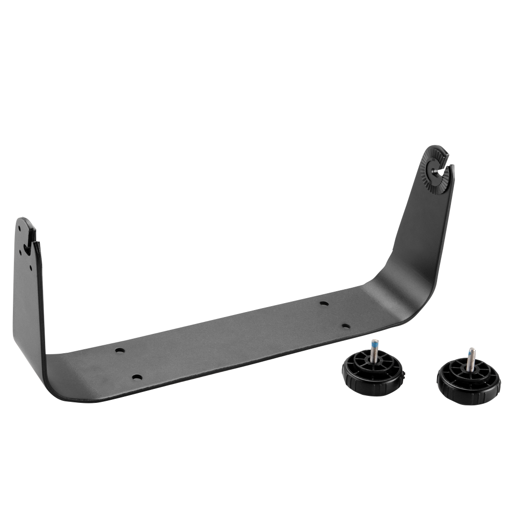 Garmin bail mount with knobs for GPSMAP 1000 Series, gray metal bracket with two knobs
